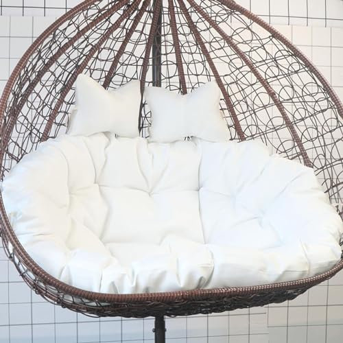 Outdoor-Eierstuhl-Schaukelkissen für 2 Personen, Hängekorb, Hängematte, Stuhl, Doppelkissen, Ersatz, 170,2 x 119,4 cm, Dunkelgrau