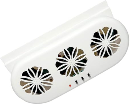 Amosfun Car Exhaust Fan Solar Powered Cooler Window Fan for Car Summer Three Air Outlets