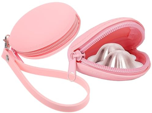 ZAAWUUT Custodia in silicone per tazze da allattamento argentate, borsa riutilizzabile per capezzoli da 16-28 mm, per allattamento al seno (1, rosa)
