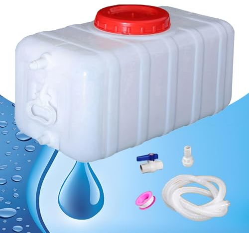 DWZL Citerne à Eau renforcée en HDPE sans BPA - Conteneur d'eau Multi-capacité étanche à Structure résistante aux Chutes pour Camping-Car, Camping et urgences(Size:35L)