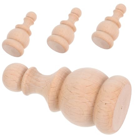 PRETYZOOM Remates de Madera para Postes y Barandillas, 4 Piezas, Talla Artesanal Intrincada, Mantenimiento Fácil, Estilo Clásico para Interiores