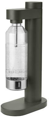 Stelton Brus Sparkling Water Maker with bottle – Premium CO₂ carbonator for water, adjustable fizz level, Scandinavian design, Dark Forest