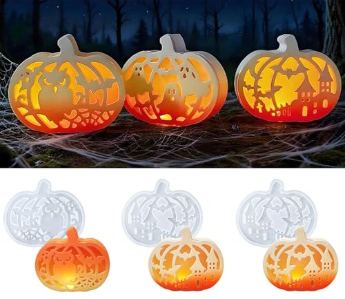 Silikonformar gjutformar halloween pumpa, halloween med, silikonform höst, silikonform höst, gipsformar för vattning för gör-det-själv pumpa-dekoration