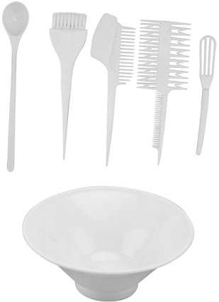 PAMINGONO 6pcs Hair Dye Bowl Brush Comb Set for Hair Colouring Kit Plastic Easy to Hold Practical Dye Tools for Professional Salon and DIY