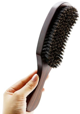 Cabilock Holzkamm Bartbürste für Männer mit Naturborsten Tragbare Gesichts Bartkamm zur Bartmassage und Schuppenreduktion Glatter Griff aus Buchenholz für Reisen und Bartpflege
