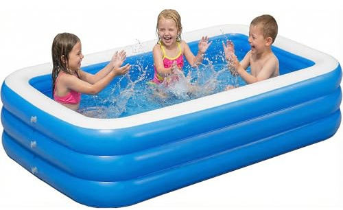 Inflatable Swimming Pool 71”×51”×24” Large Inflatable Pools, Blow Up Pools Durable Family Pool for Summer Water Party, Outdoor, Garden Backyard(180×130×56CM)