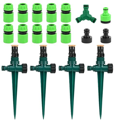 TEUYOE 18 stycken multifunktion trädgårdsprinkler, grässprinare, 360° roterande trädgårdsspruta för växter, gräsytor, trädgårdar, innergårdar, växthus (grön)