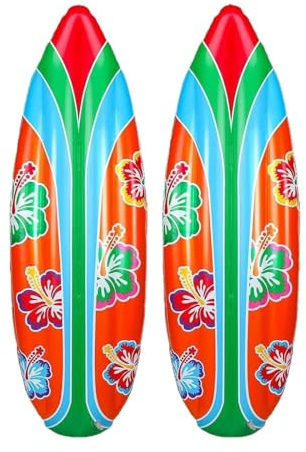 Long-Lasting Blow up Surfboard - 2 Pieces Pool Toy Inflatable Surf Board, Lightweight Water Float, Durablee Swimming Play Prop, Colorful Beach Game Accessory for Fun Outdoor Activity Equipment,