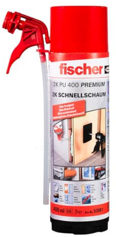 fischer 53081 Premium 2k-Schnellschaum PU 400-1 Stück-Art-Nr, Grün