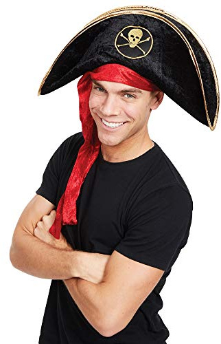 Bristol Novelty BH304 Pirate Hat Deluxe Velvet, Unisex-Adult, One Size Halloween
