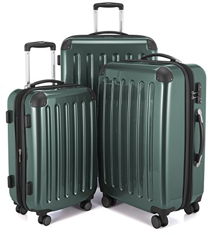 Hauptstadtkoffer Alex Kofferset (55/65/75 cm) 235 L, Waldgrün | ABS/PC-Hartschale · TSA-Zahlenschloss · Erweiterbar · 4 Rollen · Austauschbare Ersatzteile · S,M & L · Für Familien