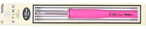 Tulip ETIMO ROSE Cushion Grip Aluminium Silver Crochet hook (4.0mm)