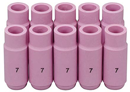 RIVERWELD TIG Aluminiumoxid-Düsenschutzhülle 10N47 7# 11,00 mm 10 Stück | Keramikschutzdüsen 7/16 für QQ300 PTA DB SR WP 17 18 26 WIG-Schweißbrenner