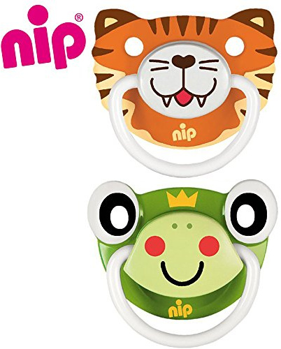 NIP Silikon Schnuller // Funny Animals // Silikon anatomisches, kiefergerechtes Saugteil // Gr.2 5-18 Mo // Boy 2er Set // Lustig // Ausgefallen // Originell // made in Germany
