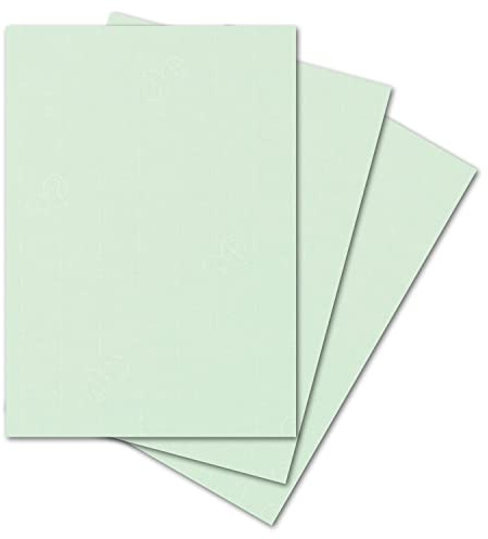 ARTOZ 25x Bastelpapier - Mint - DIN A4 297 x 210 mm - 220 Gramm pro m² - Edle Egoutteur-Rippung - Hochwertiges Designpapier Urkundenpapier Bastelkarton