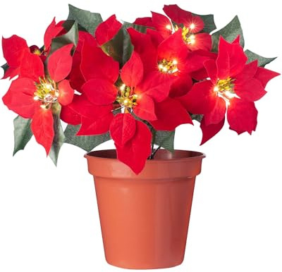 WeRChristmas blomkruka, jul, belyst, flerfärgad, 45 cm