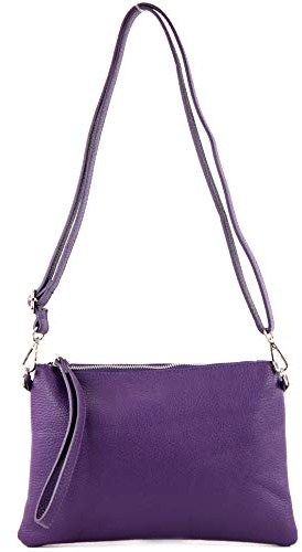 modamoda de T186 Damen Leder Clutch Umhängetasche, handmade in Italy