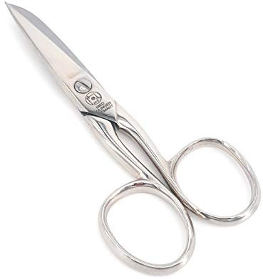 NTS-Solingen Industrieschere | C60 Gussstahl, vernickelt | Schere Spitz | Breite Schneiden | Bastelschere | Größe 4,0 = ca. 10 cm | Hergestellt in Solingen