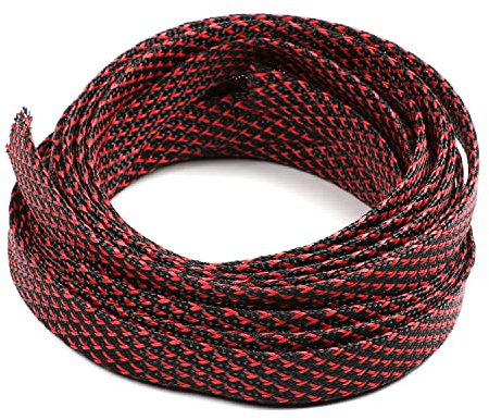 Othmro Manchon de Câble Gaine 5M Souple, Gaine Câble Tressée Extensible, Gestion des Câbles Rangement Tressée Fendue en Pet, Gestion de Câble Réglable, Protection Gestion des Câbles pour TV, PC, USB