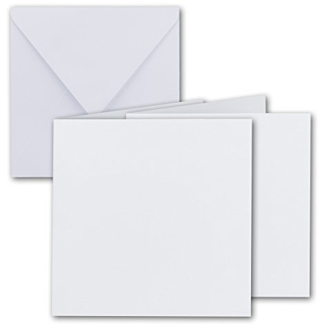 FarbenFroh by GUSTAV NEUSER 25x Quadratisches Faltkarten-Set inkl. Briefumschläge und extra viele Einlegeblätter - 15 x 15 cm - Hochweiss