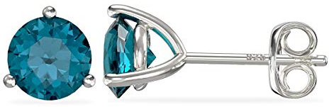 Aeon Birthstone Stud Earrings | 925 Sterling Silver & Cubic Zirconia | Polishing Cloth Included | Gifts for Birthdays | One Pair