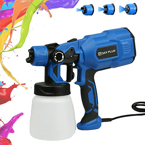 Farbsprühsystem 800ml, Elektrische Farbspritzpistole,Elektro Sprühpistole Lackierpistole mit 3 Spritzmuster zum Sprühen von Farbe auf Wand, Metall und Holzoberfläche, Farbmengenregulierung