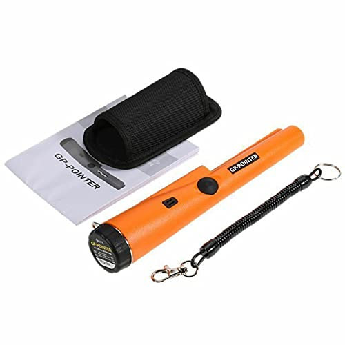 BOROCO Metalldetektor Pinpointer für Erwachsene und Kinder, wasserdichter 360°-Scan-Detektor mit Summer-Vibrationsstab zum Auffinden von Gold, Münzen, Silber(Orange)
