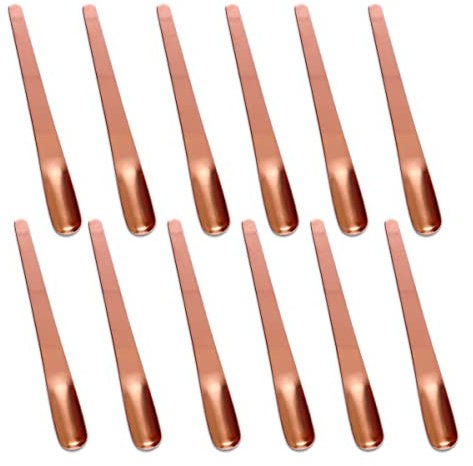 Confezione da 12 cucchiai da dessert in acciaio inox, 14,8 cm, mini cucchiaini da degustazione in metallo, cucchiaini per antipasto, paletta per espresso, riutilizzabili, per caffè, bevande (oro rosa)
