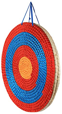 XSDAA Zielscheibe Bogenschießen Handgefertigte Bogenpfeilziel Traditionelle Strohzielscheibe 20 Zoll Strohbogenziel für im Freiensport Bogenschießen Bogen,Red