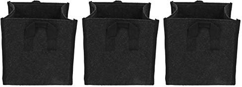 Nimomo Borsa per Piantare, 3 Pezzi Borsa per Piante Multiuso con Manici Contenitore per Coltivazione di Ortaggi da Giardino in Feltro Quadrato Nero ((5Gallon) 23.5 * 23.5 * 25)