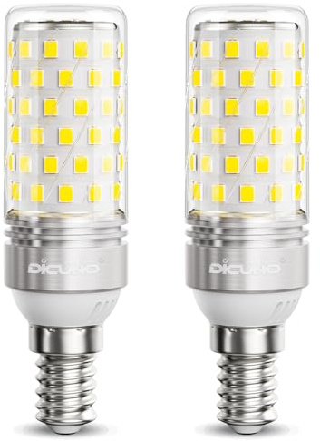 DiCUNO E14 LED Bulb 10W, 130W Equivalent, Cool White 6000K, 1400LM, 2Pcs | E14 Small Edison Screw Light Bulbs, Non-Dimmable, 230V, SES Corn Light for Home Lighting