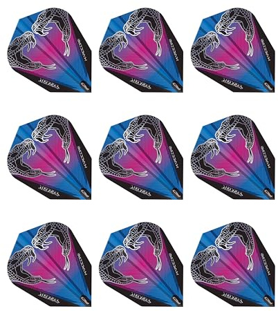 RED DRAGON Peter Wright V-Standard Snake Schwarz Transparent Dart-Flüge - 3 Sätze pro Packung (insgesamt 9 Dart-Flüge)