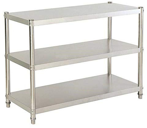 Lightakai Edelstahlregal, 3 Böden Schwerlastregal Lagerregal Edelstahl Küchenregal Standregal Bis 50kg für den Einsatz in Vorratsräumen, Gastronomien, Küche