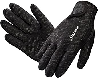 EXCEREY 1.5MM Surf Snorkeling Float Swimming Neoprene Skid-Proof Wetsuit Diving Gloves (Black, Size S)