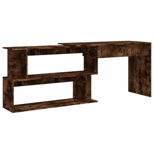 vidaXL Hörnskrivbord rökfärgad ek 200x50x76 cm konstruerat trä
