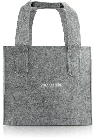 Wundermix - Einkaufstasche aus Filz (40l), grauer Shopper | Filztasche für Picknicks & Ausflüge, auch als Kaminholztasche/Tragetasche, robuste Aufbewahrungstasche
