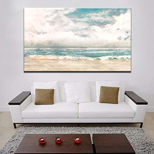 KADING Leinwanddrucke, Wandkunst, Bilder, türkis, modern, abstrakt, Strand, Surfen, Leinwand, Wandkunstdrucke auf Leinwand, für Wohnzimmerdekoration, 40 x 65 cm (16 x 26 Zoll), Innenrahmen