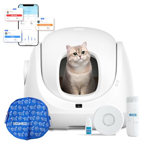 Catlink Baymax Caja higiénica autolimpiable, Controla la Salud de tu Gato, Adecuada para Gatos de 1,5-10 kg, para Varios Gatos