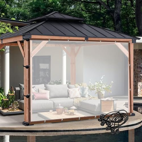 QHLTY Klare Planen, wasserdichte Außenvorhänge, PE-Planen-Seitenteile, Transparente Abdeckung mit Öse, für Terrasse, Pergola, Veranda, Pavillons (Color : Clear, Size : 2.5x4.5m)