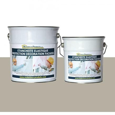 MATPRO - Peinture Étanche & Élastique pour Protection de Façade - pour Mortiers, Briques, Crépis, Fissurés ou Non, Avec ou Sans Relief - Gris Silex - 36Kg