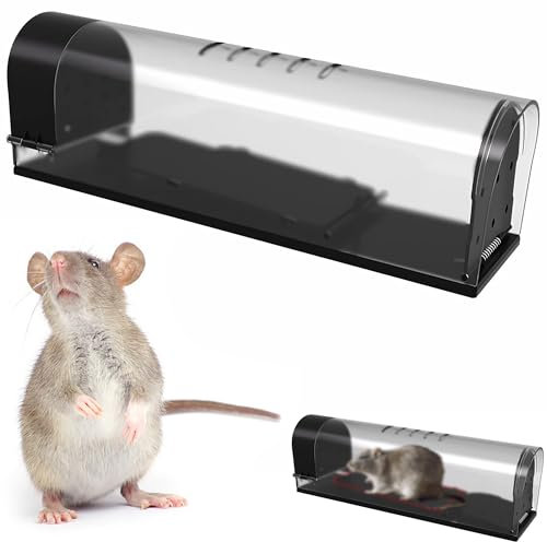 syiyunran Trappola per Topi A Foro Largo Gabbia - 1 Trappolas Scatola Media Repellente Roditori di Taglia, da Interno-Esterno, Altamente Sensibile Riutilizzabile E Facile Usare Vivi Pulire.