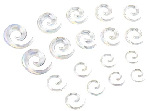 Longbeauty 18 PC Arcyl Dehnsichel Set 1.6-10mm Dehnungsschnecke für Ohr Piercing Flesh Tunnel Plugs, Klar