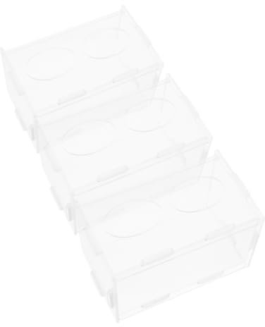 SEWOART 3 Stück Transparenter Rutin Hühnerfuttertrog Aus Robustem Acryl Mit Deckel Geflügelfutterspender Für Regelmäßige Fütterung Vielseitig Für Hühner Küken Und Geflügel Geeignet