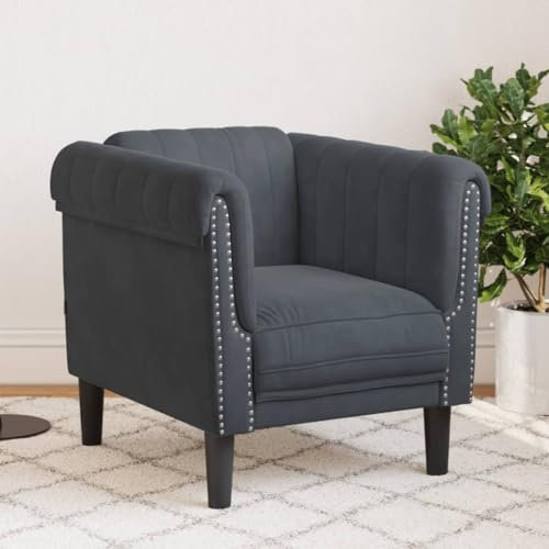 Somanki Sessel Dunkelgrau Samt, Fernsehsessel, Kinosessel, Lesesessel, Tv Sessel, Ohrensessel, Armsessel, Seselstuhl Wohnzimmer - 372566