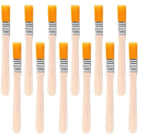 12PCS Nylon Small Paint Brush for Decorating - Soft Glue Brushes with Wooden Handle, Ideal for Walls, Cabinets, Fences - 0.5 Wide (1/2 Inch Paint Brush)，glue brushes crafting