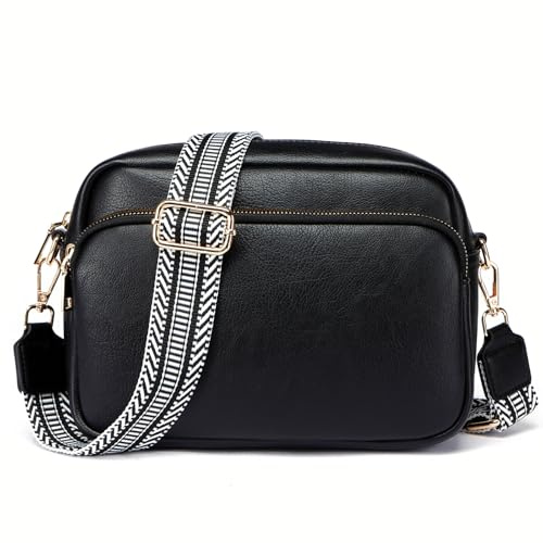 Botimmy Crossbody Bags for Women Vegan Leather Shoulder Handbag Cell Phone Purse with Adjustable Wide Strap
