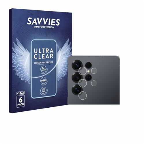 Savvies 6 Stück Schutzfolie für Samsung Galaxy S25 Ultra (NUR Kameraschutz) Displayschutz-Folie Ultra-Transparent
