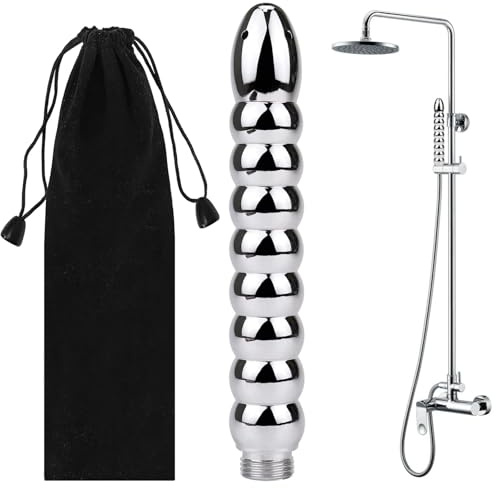 Sadodo 9 Perlen Metall Analdusche Vaginal Anal-Spülung Unisex Anal Dusche | Vaginaldusche Klistier Intimduschen Enemator Irrigator Darmspülung Einlauf Hand-Wasser-Duschdüse für Männer & Frauen