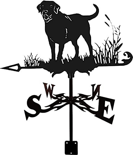 Girouette décorative, girouette Labrador, Silhouette de Chien de Chasse, girouette, Outils de Mesure avec revêtement pour Support d'animaux d'extérieur, décoration Artisanale