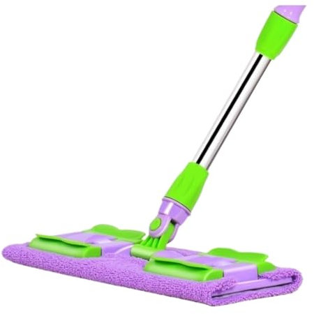 SHCHNA Spazzolone per Pavimenti Pulizia Professionale con Mocio per Pavimenti in Laminato E Piastrelle in Legno Duro con Manico Telescopico in Acciaio Inossidabile Mocio Pavimenti Mocio Mop(Purple)